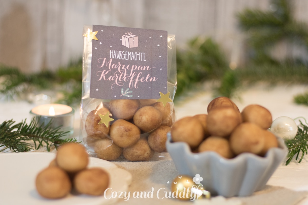 Advent: Rezept für hausgemachte Marzipankartoffeln mit Printable - cozy and cuddly Adventskalender
